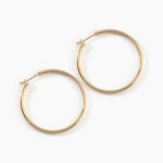 Cr&eacute;oles Ada Lisse Plaqu&eacute; Or Jaune - Boucles d'oreilles cr&eacute;oles Femme | Histoire d&rsquo;Or