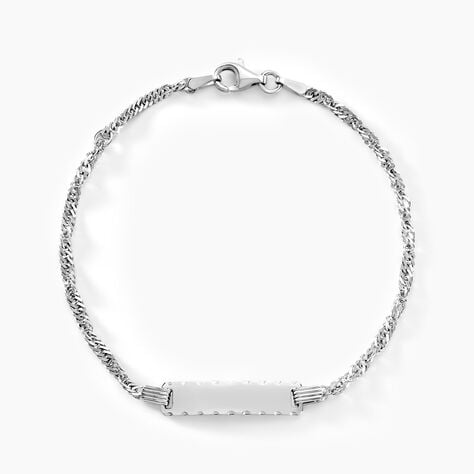 Bracelet Identit&eacute; Halia Argent Blanc - Gourmettes Famille | Histoire d&rsquo;Or