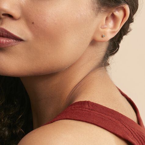 Boucles D'oreilles Puces Fatiana Or Jaune Diamant - Clous d'oreilles Femme | Histoire d’Or