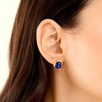 Boucles D'Oreilles Puces Olympe Acier Jaune Verre - Boucles d'oreilles empierr&eacute;es Femme | Histoire d&rsquo;Or