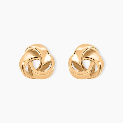 Boucles D'oreilles Puces Marcelina Plaqu&eacute; Or Jaune - Boucles d'oreilles fantaisie Femme | Histoire d&rsquo;Or