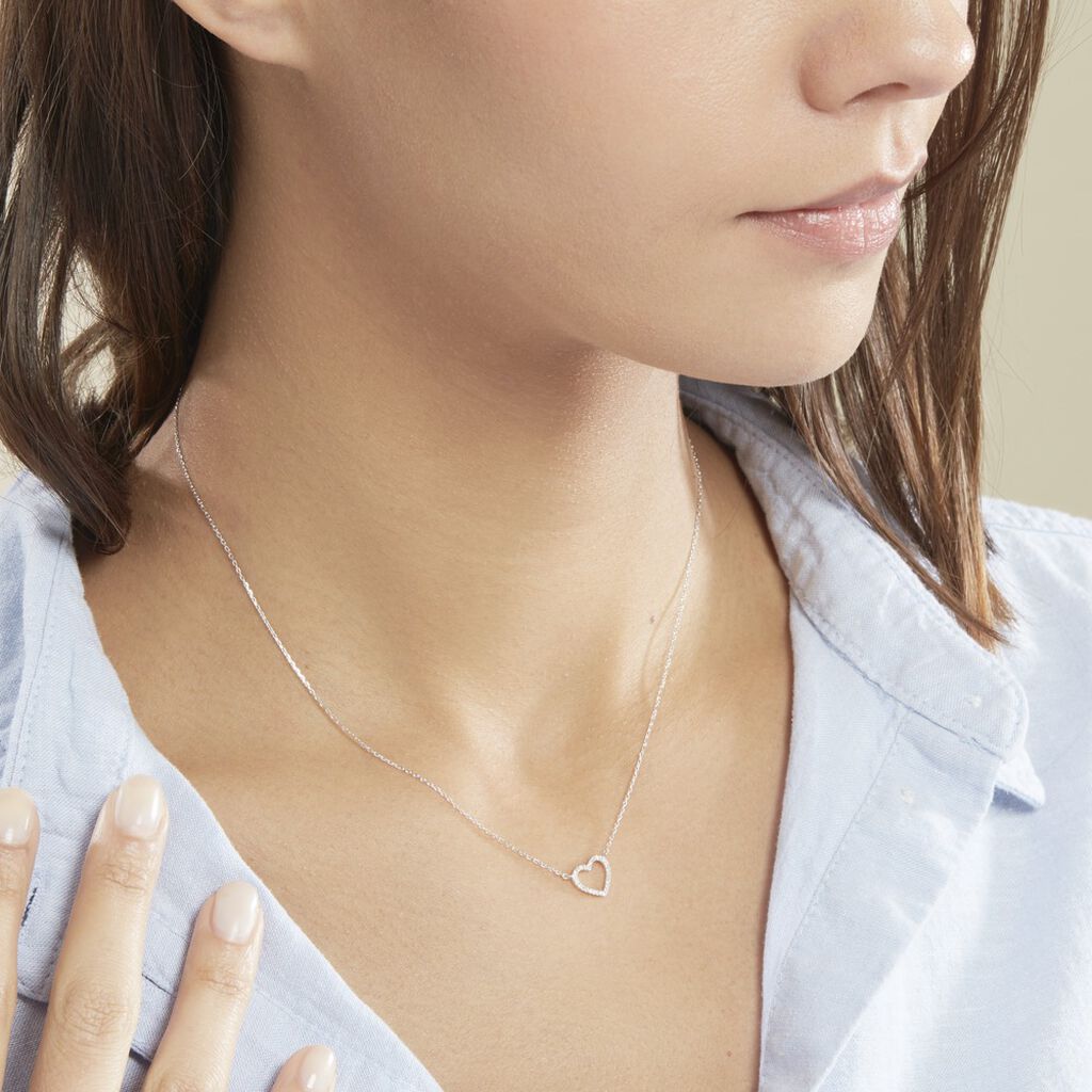 Collier Sloanne Or Blanc Diamant - Colliers Femme | Histoire d’Or