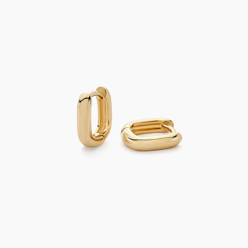 Créoles Liah Plaque Or Jaune - Boucles d'oreilles créoles Femme | Histoire d’Or