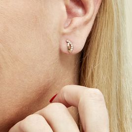 Boucles D'oreilles Puces Marlyatou Or Jaune Oxyde De Zirconium - Clous d'oreilles Femme | Histoire d’Or