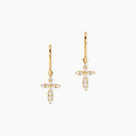 Boucles D'Oreilles Pendantes Chastity Argent Dor&eacute; A L'Or 750/1000 Oxyde De Zirconium - Boucles d'oreilles pendantes Femme | Histoire d&rsquo;Or
