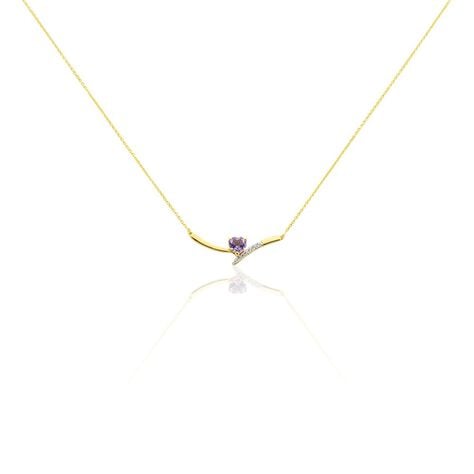 Collier Eva Or Jaune Amethyste Et Oxyde De Zirconium - Colliers Femme | Histoire d’Or
