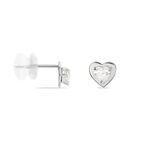 Boucles D'oreilles Puces Daria Coeur Plein Or Blanc Oxyde De Zirconium - Clous d'oreilles Famille | Histoire d&rsquo;Or