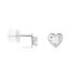 Boucles D'oreilles Puces Daria Coeur Plein Or Blanc Oxyde De Zirconium - Clous d'oreilles Famille | Histoire d’Or