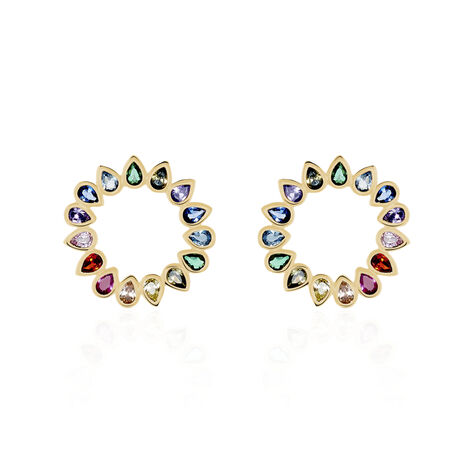 Boucles D'oreilles Pendantes Plaqué Or Jaune Ethem Pierres - Boucles d'oreilles fantaisie Femme | Histoire d’Or
