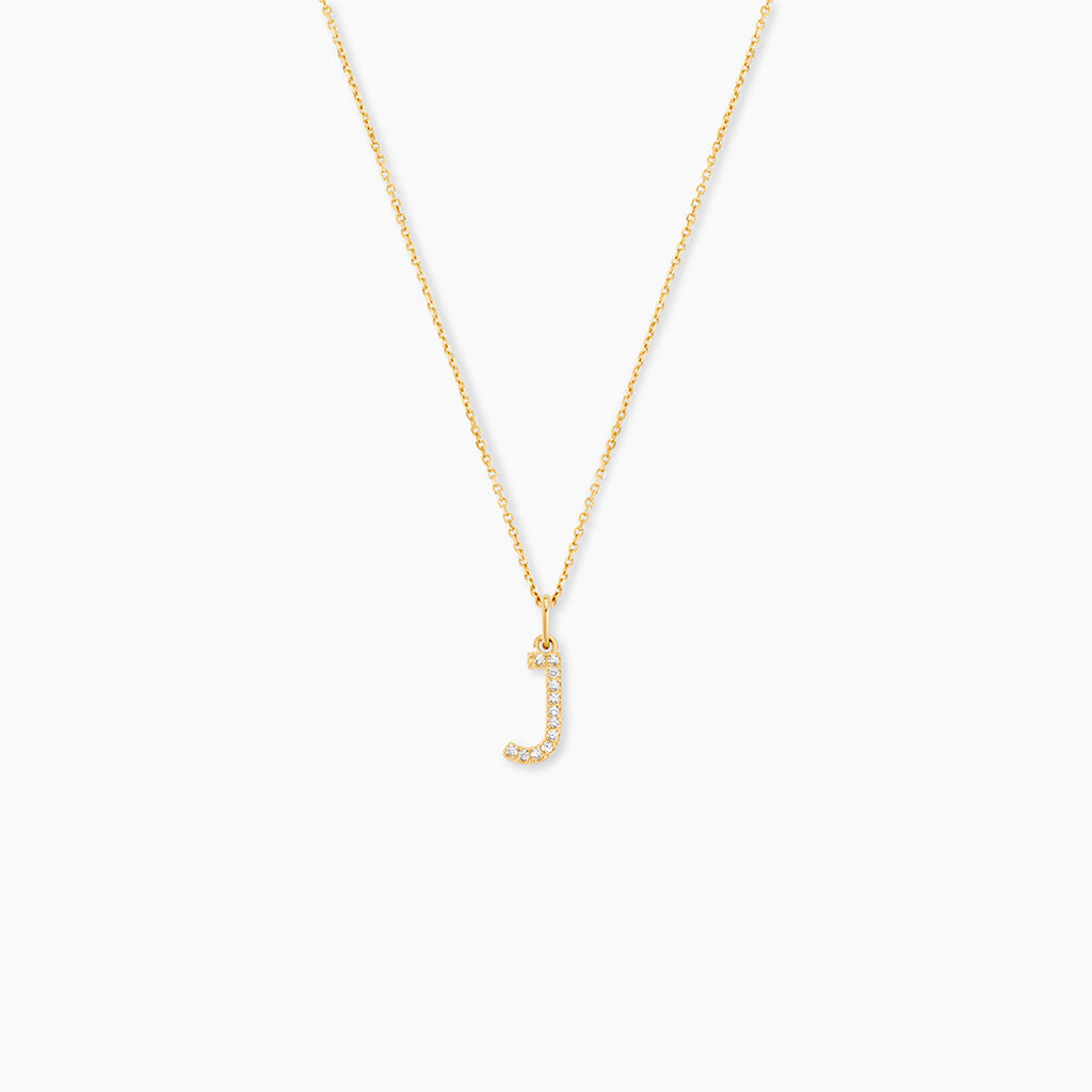 Pendentif Klementine Lettre J Or Jaune Oxyde - Pendentifs Famille | Histoire d&rsquo;Or