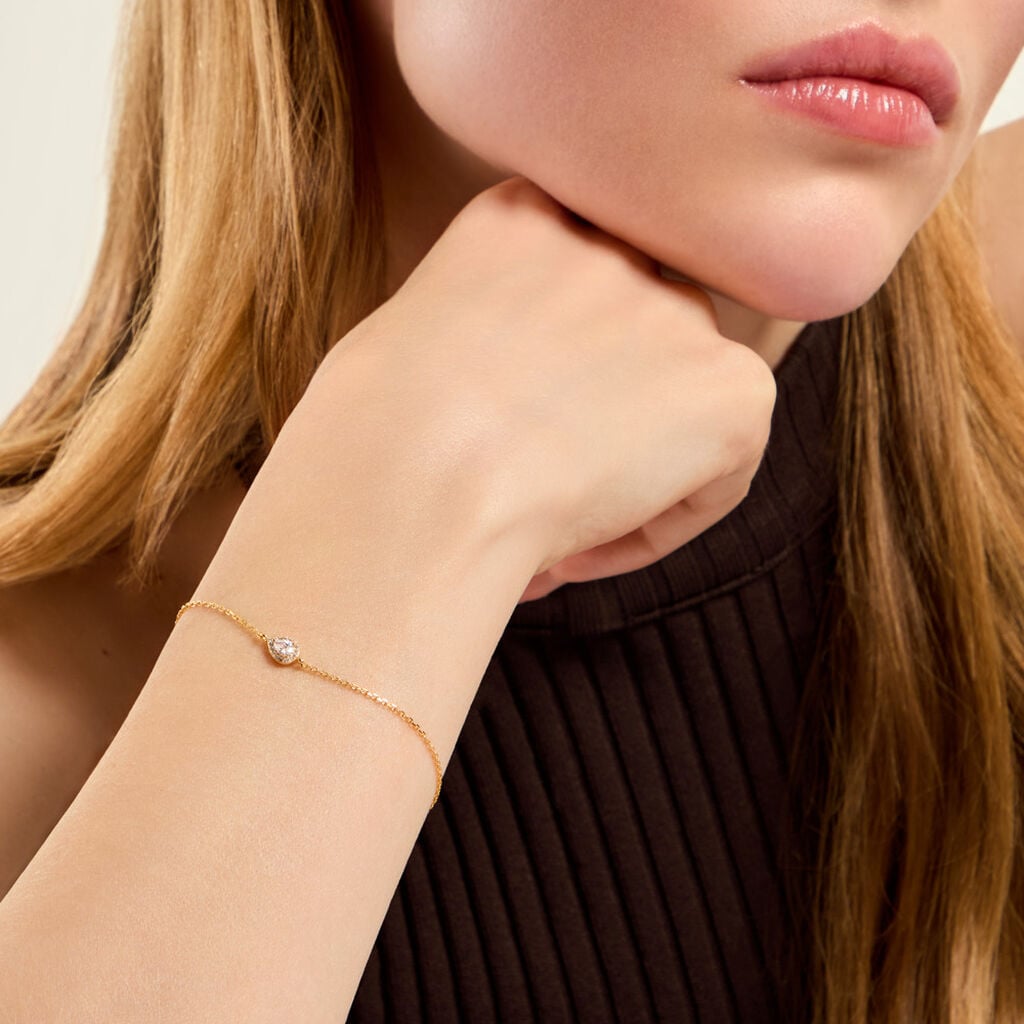 Bracelet Halima Plaqu&eacute; Or Jaune Oxyde De Zirconium - Bracelets Femme | Histoire d&rsquo;Or