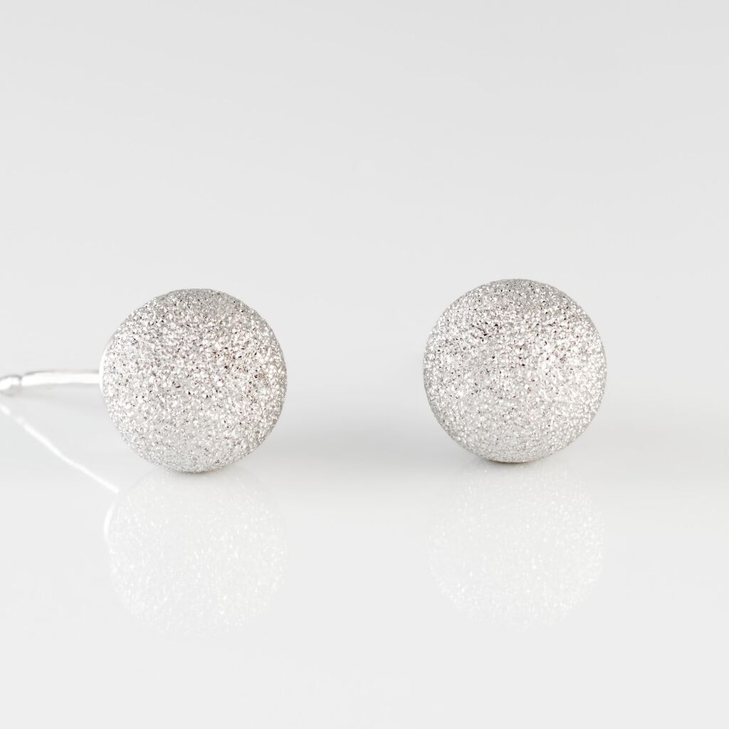 Boucles D'oreilles Puces Ayana Argent Blanc - Boucles d'oreilles fantaisie Femme | Histoire d’Or