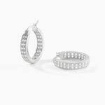 Cr&eacute;oles Argent Blanc Menelas Oxydes De Zirconium - Boucles d'oreilles cr&eacute;oles Femme | Histoire d&rsquo;Or