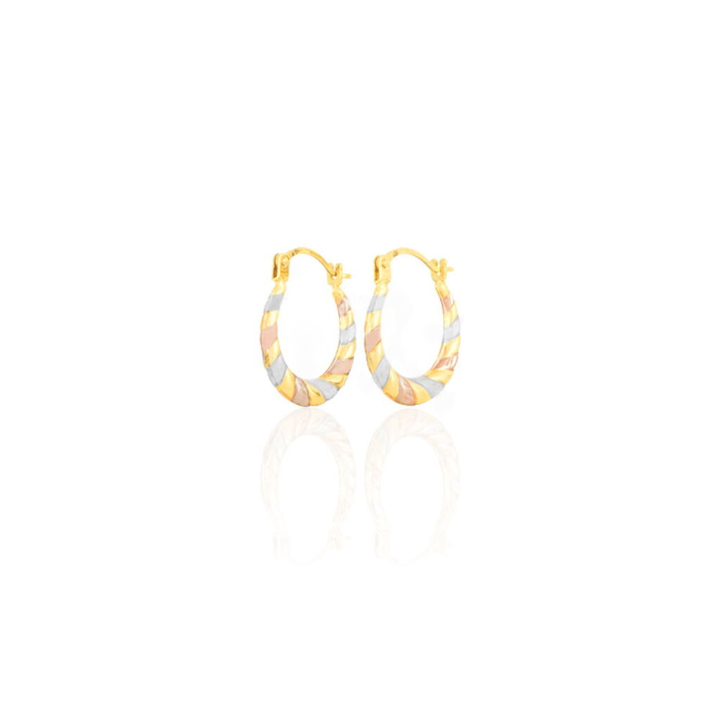 Créoles Rosaura Or Tricolore - Boucles d'oreilles créoles Femme | Histoire d’Or