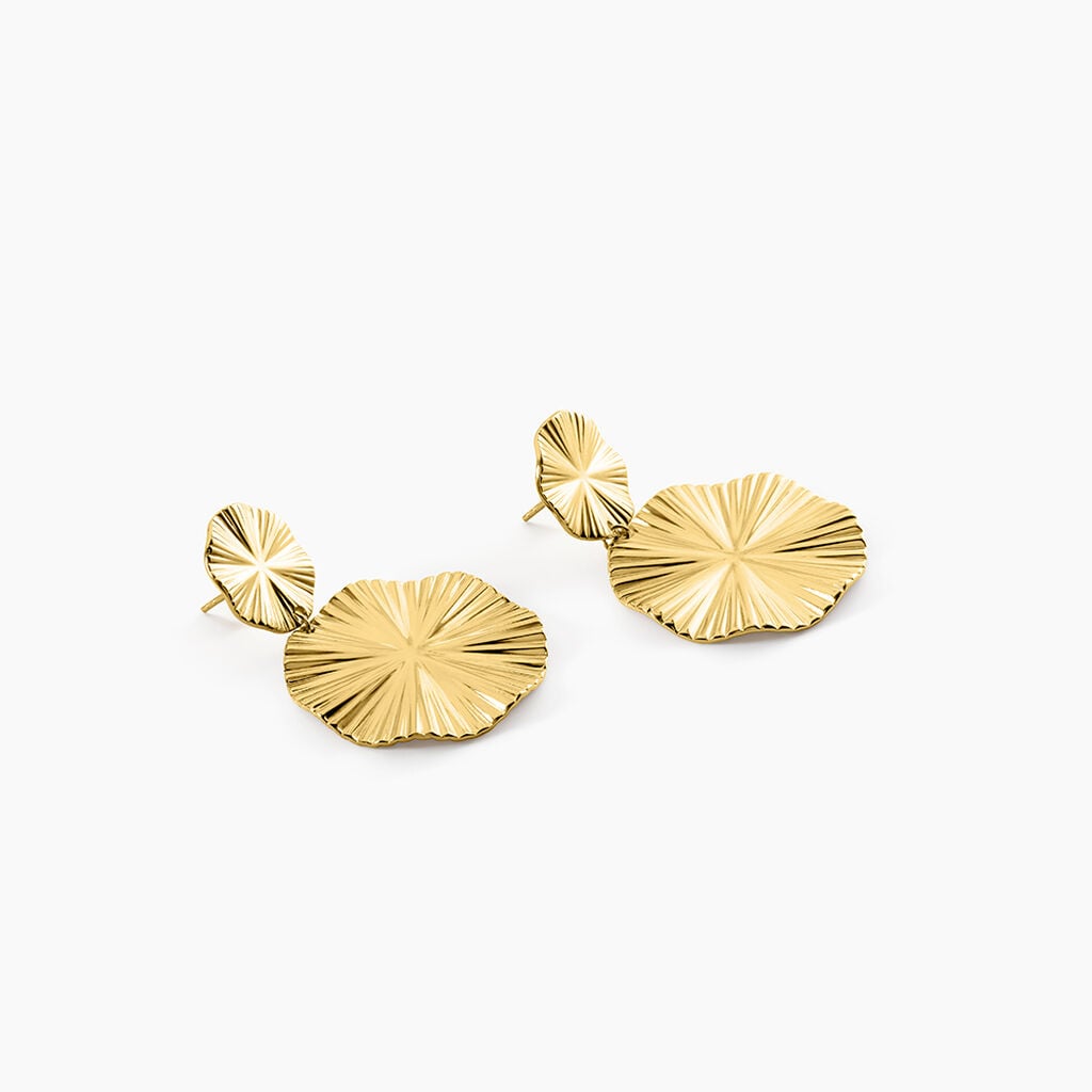 Boucles D'Oreilles Pendantes Savina Acier Jaune - Boucles d'oreilles fantaisie Femme | Histoire d&rsquo;Or