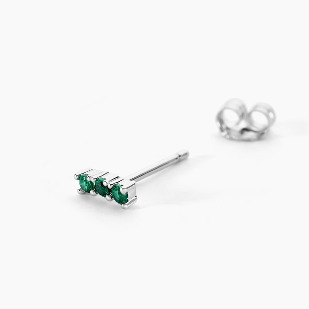 Boucles D'oreilles Puces Mai-ly Argent Blanc Spinelle - Nouveautés Femme | Histoire d’Or