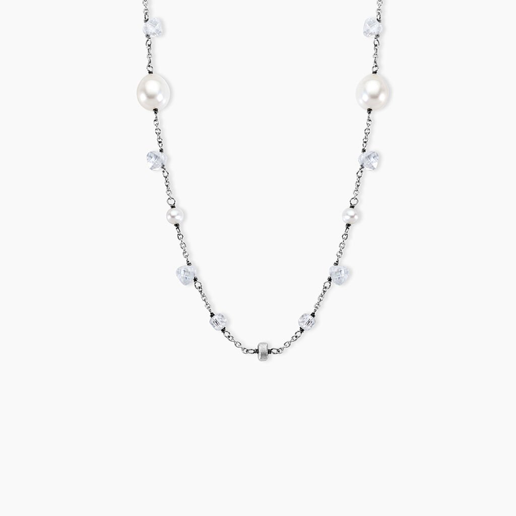 Collier Sautoir Noellyae Argent Blanc Perle De Culture - Colliers Femme | Histoire d’Or