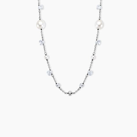 Collier Sautoir Noellyae Argent Blanc Perle De Culture - Colliers Femme | Histoire d’Or