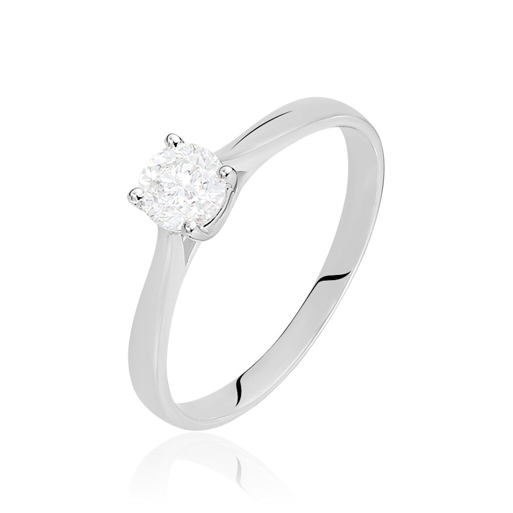 Bague Solitaire Victoria Or Blanc Diamant - Bagues solitaires Femme | Histoire d’Or