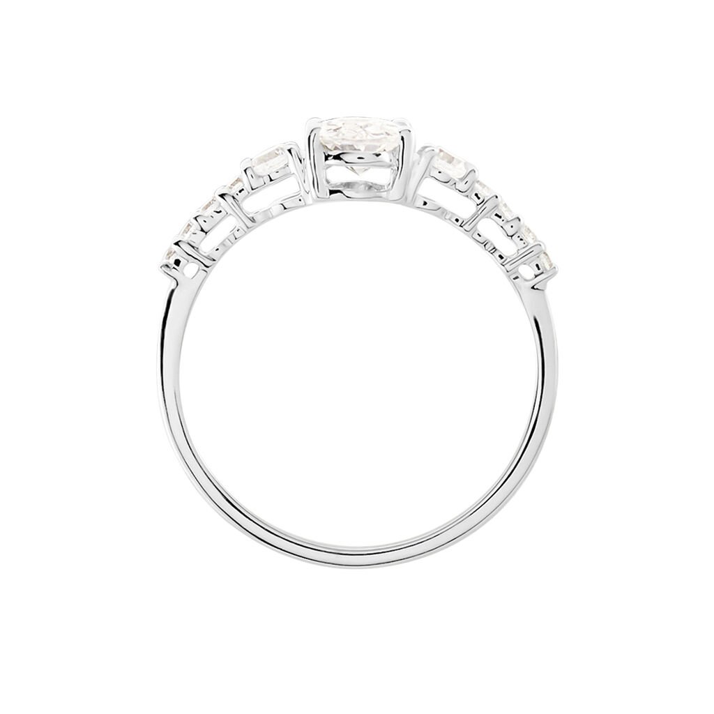 Bague Or Blanc Peadar Oxyde De Zirconium - Bagues solitaires Femme | Histoire d&rsquo;Or