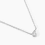 Collier Mini Pear Shape Argent Blanc Oxyde De Zirconium - F&ecirc;te des m&egrave;res Femme | Histoire d&rsquo;Or
