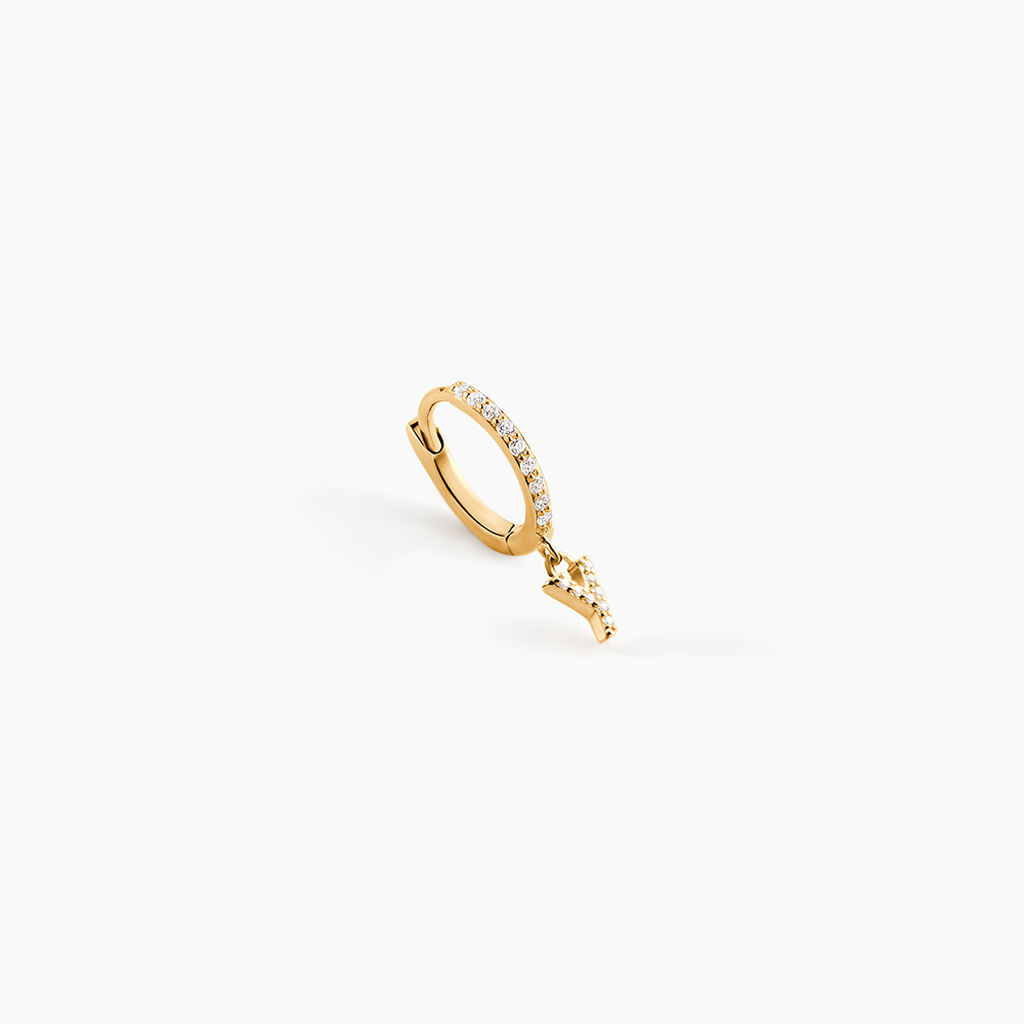 Cr&eacute;ole Unitaire L&eacute;ria Or Jaune Oxydes De Zirconium - Piercings d'oreilles Femme | Histoire d&rsquo;Or