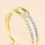 Bague Graphic Lines Or Jaune Oxyde De Zirconium - Bagues avec pierre Femme | Histoire d&rsquo;Or