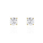 Boucles D'oreilles Puces 4 Griffes Or Jaune Diamant Synthetique - Clous d'oreilles Femme | Histoire d&rsquo;Or