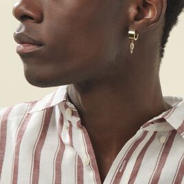 Créole Unitaire Acier Doré Iunones - Boucles d'oreilles créoles Homme | Histoire d’Or