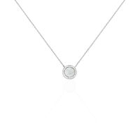 Collier Court Argent Blanc Nawala Oxyde De Zirconium