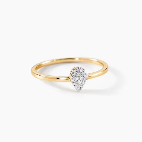 Bague Pear C Or Jaune Diamant - Bagues avec pierre Femme | Histoire d&rsquo;Or