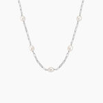 Collier Silviane Argent Blanc Perle De Culture - Colliers pierre Femme | Histoire d&rsquo;Or