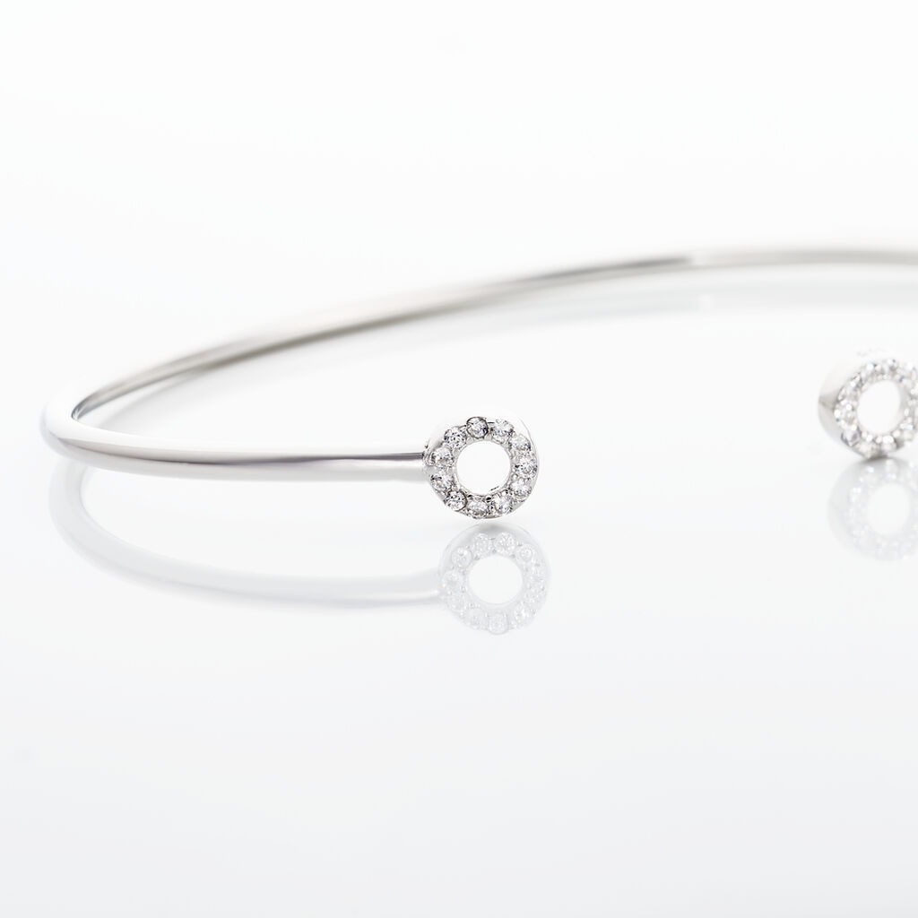 Bracelet Jonc Danae Argent Blanc Oxyde De Zirconium - Bracelets joncs Femme | Histoire d’Or