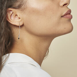 Boucles D'oreilles Pendantes Cyprielle Argent Blanc Pierre De Synthese - Boucles d'oreilles fantaisie Femme | Histoire d’Or