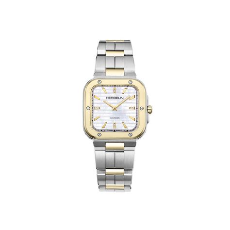 Montre Herbelin Cap Camarat Square Nacre Blanche - Montres Femme | Histoire d&rsquo;Or