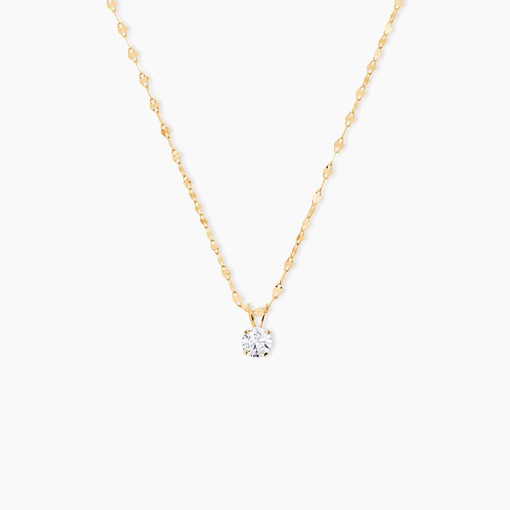 Collier Or Jaune Luminae Oxyde De Zirconium - Colliers Femme | Histoire d&rsquo;Or