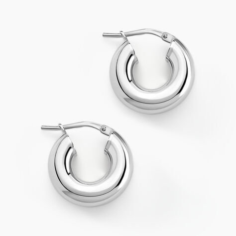 Créoles Piana Argent Blanc - Boucles d'oreilles créoles Femme | Histoire d’Or