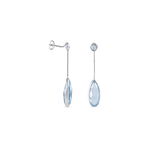 Boucles D'oreilles Pendantes Sela Or Blanc Topaze Et Sans - Boucles d'oreilles pendantes Femme | Histoire d&rsquo;Or