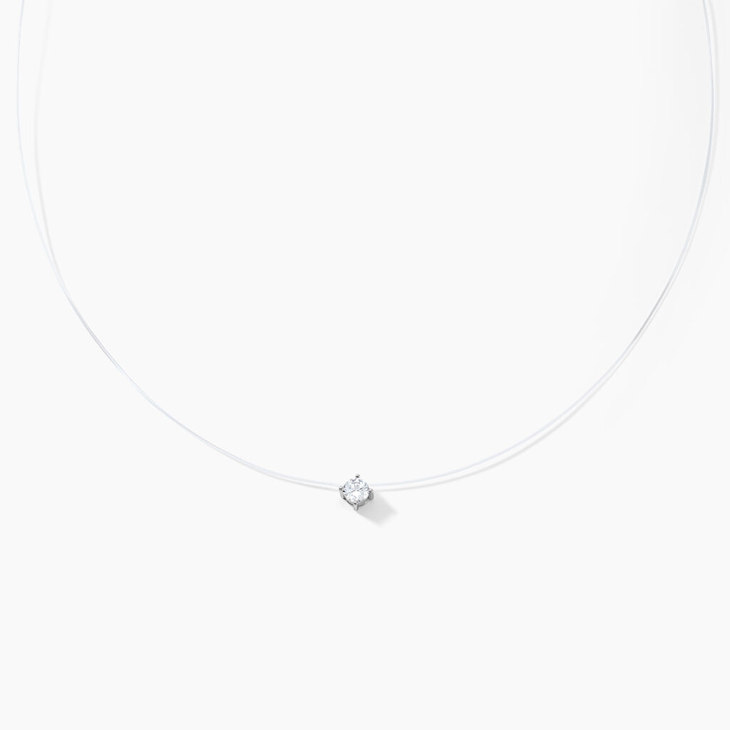 Collier Nylon Argent Blanc Oxyde - F&ecirc;te des m&egrave;res Femme | Histoire d&rsquo;Or