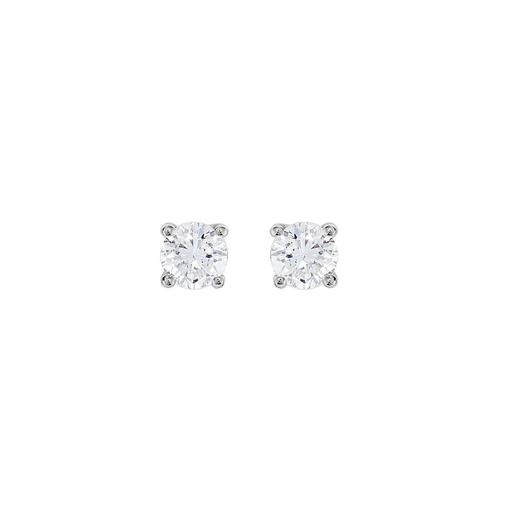 Boucles D'oreilles Puces Victoria Or Blanc Diamant - Clous d'oreilles Femme | Histoire d&rsquo;Or