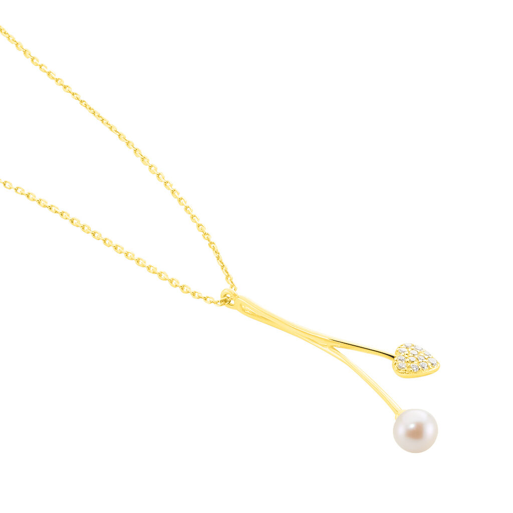 Collier Lucija Or Jaune Perle De Culture Et Oxyde De Zirconium - Colliers Femme | Histoire d’Or