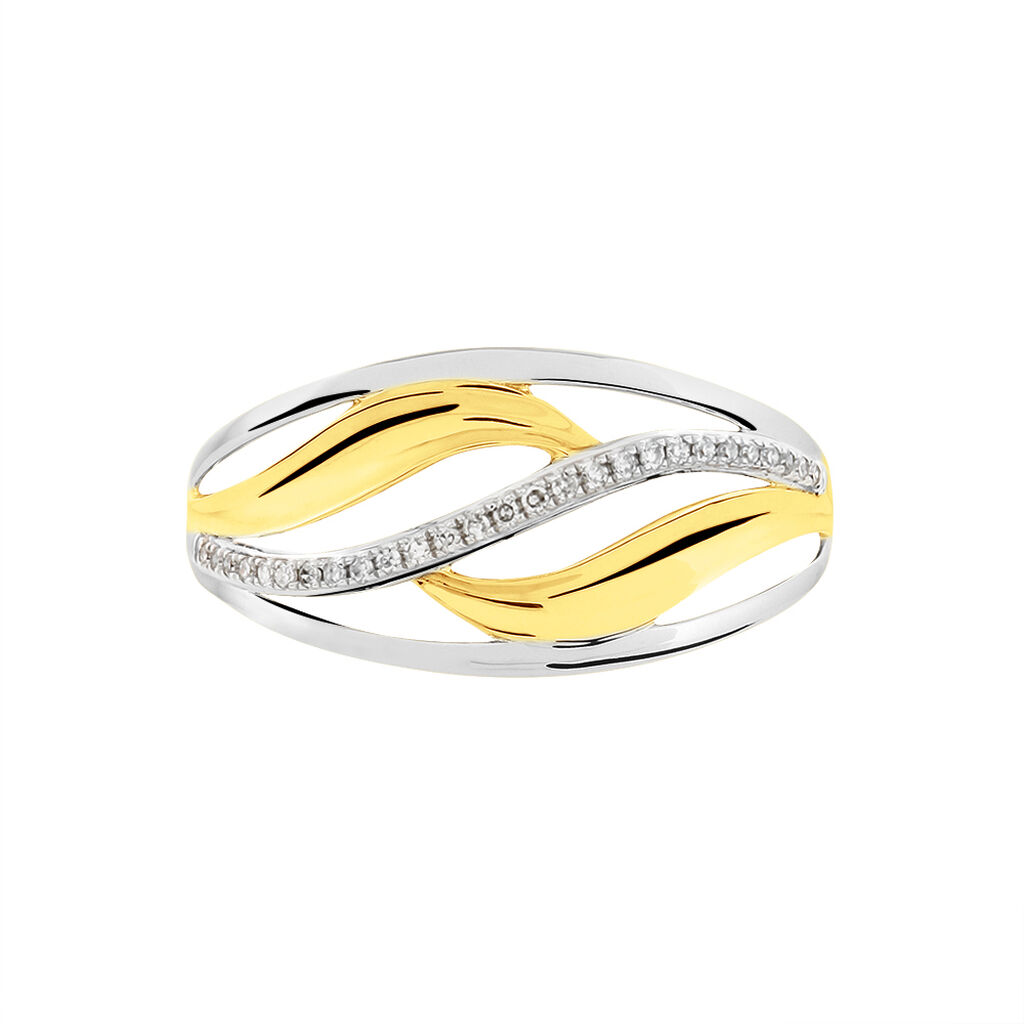 Bague Volcania Or Bicolore Diamant - Bagues avec pierre Femme | Histoire d’Or