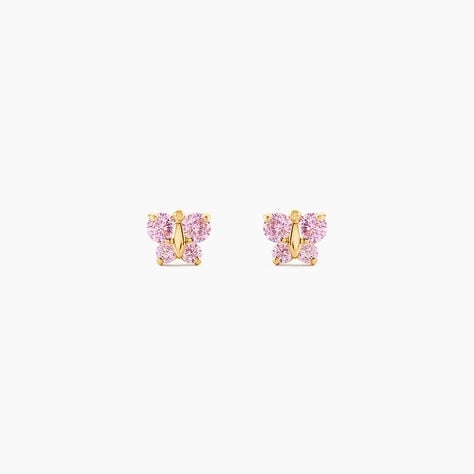 Boucles D'Oreilles Puces Darcie Or Jaune Oxyde De Zirconium - Clous d'oreilles Enfant | Histoire d&rsquo;Or