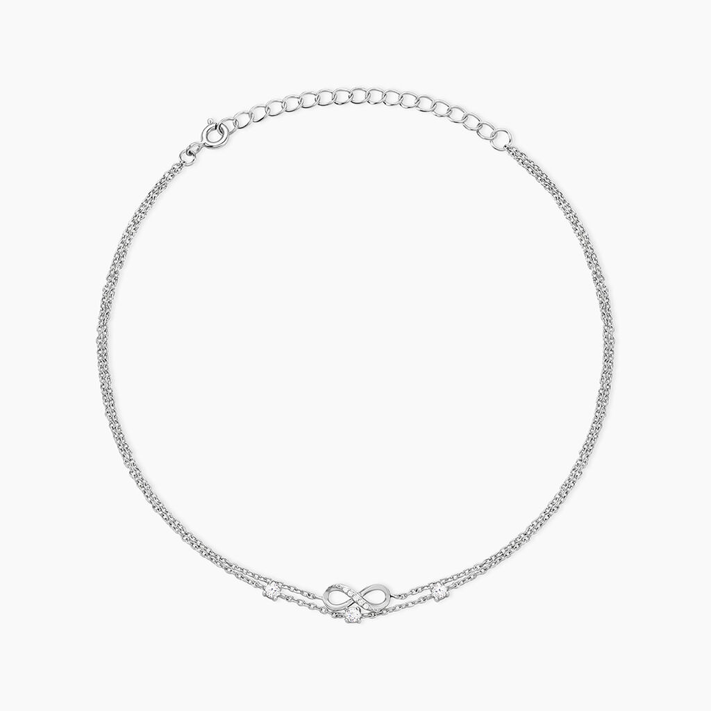Cha&icirc;ne De Cheville Aurelio Argent Blanc Oxyde De Zirconium - Cha&icirc;nes de cheville Femme | Histoire d&rsquo;Or
