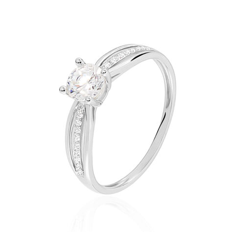 Bague Solitaire Apryl Or Blanc Oxyde De Zirconium - Bagues solitaires Femme | Histoire d’Or