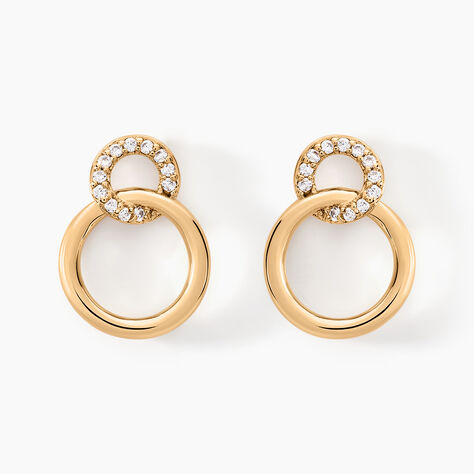 Boucles D'oreilles Pendantes Essia Plaqu&eacute; Or Jaune Oxyde De Zirconium - Boucles d'oreilles fantaisie Femme | Histoire d&rsquo;Or