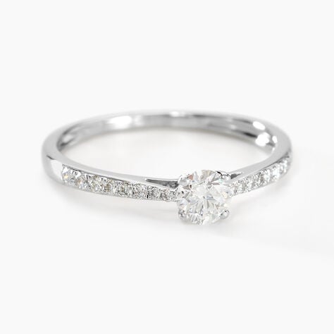 Bague Solitaire Hemera Or Blanc Diamant Synthetique - Bagues solitaires Femme | Histoire d&rsquo;Or