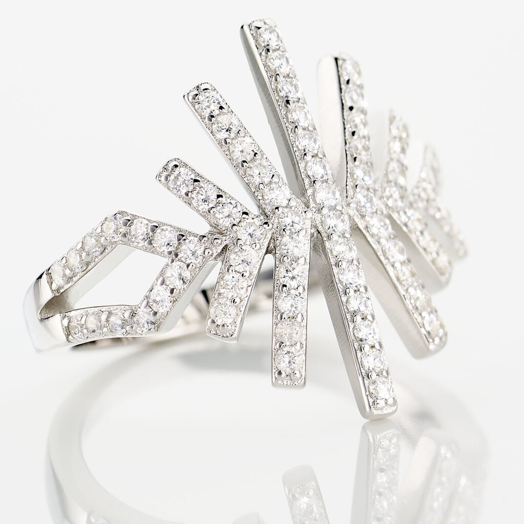 Bague Neli Argent Blanc Oxyde De Zirconium - Bagues avec pierre Femme | Histoire d&rsquo;Or