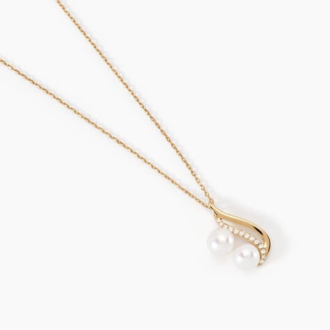 Collier Loeva Or Jaune Perle De Culture Et Oxyde De Zirconium - Colliers Femme | Histoire d&rsquo;Or