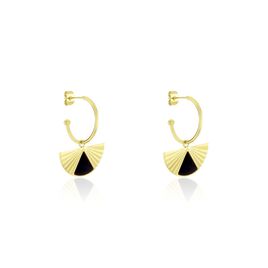 Créoles Acier Dore Sunshine - Boucles d'oreilles créoles Femme | Histoire d’Or